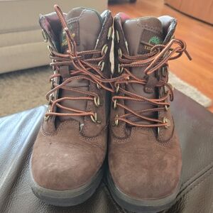 Timberland Dark Brown Leather Boots Boys Size 3
